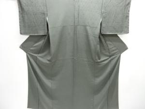 未使用品　牡丹唐草模様織り出し一つ紋色無地着物